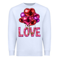 White Love heart balloons Valentine's Day Premium Sweatshirt - HowdyJamesFarm