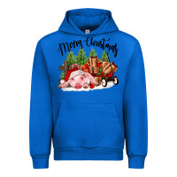 Cobalt merry christmas pig Urban Hoodie - FaDigitalArtStudio