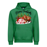 Emerald merry christmas pig Urban Hoodie - FaDigitalArtStudio