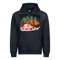 Navy merry christmas pig Urban Hoodie - FaDigitalArtStudio