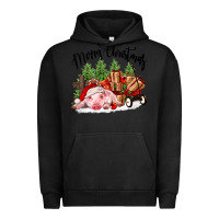 Pigment Black merry christmas pig Urban Hoodie - FaDigitalArtStudio