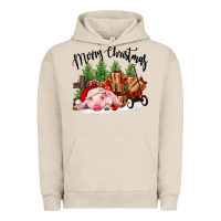 Pigment French Oak merry christmas pig Urban Hoodie - FaDigitalArtStudio