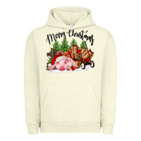 Pigment Pistachio merry christmas pig Urban Hoodie - FaDigitalArtStudio