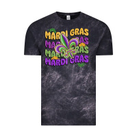 Cloud Black mardi gras with fleur de lis Vintage Tee - MaliasSmallBusiness