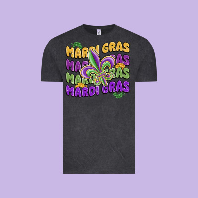 Mardi Gras With Fleur De Lis Vintage Tee Designed By Maliassmallbusiness