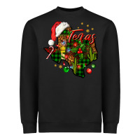 Black Christmas Western Texas Map Heavyweight Sweatshirt - BundleAndBundleShop