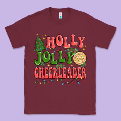 Holly Jolly Cheerleader Classic Tee Designed By Maliassmallbusiness
