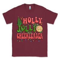 Burgundy holly jolly cheerleader Classic Tee - MaliasSmallBusiness