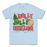 Dusty Blue holly jolly cheerleader Classic Tee - MaliasSmallBusiness