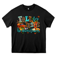 Black fall for jesus he never leaves Heavy Core Tee - AdoDesignShop