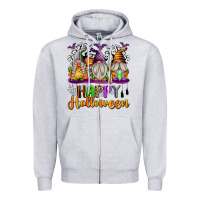 Heather Grey Happy Halloween Gnomes Zipper Hoodie - texasbilliewilder