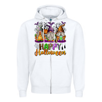White Happy Halloween Gnomes Zipper Hoodie - texasbilliewilder