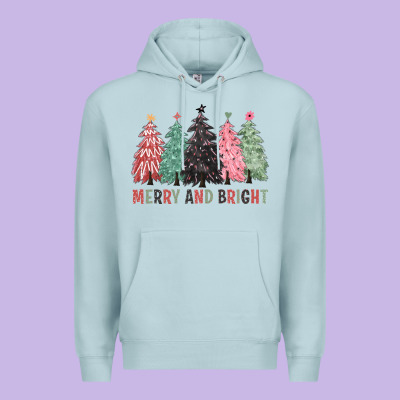 Merry And Bright Premium Hoodie Designed By Cowgirlartshop