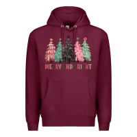 Burgundy merry and bright Premium Hoodie - CowGirlArtShop