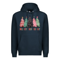 Navy merry and bright Premium Hoodie - CowGirlArtShop