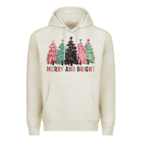 Oatmeal Heather merry and bright Premium Hoodie - CowGirlArtShop