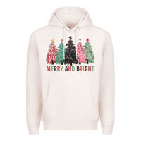 Pale Pink merry and bright Premium Hoodie - CowGirlArtShop