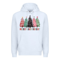 White merry and bright Premium Hoodie - CowGirlArtShop