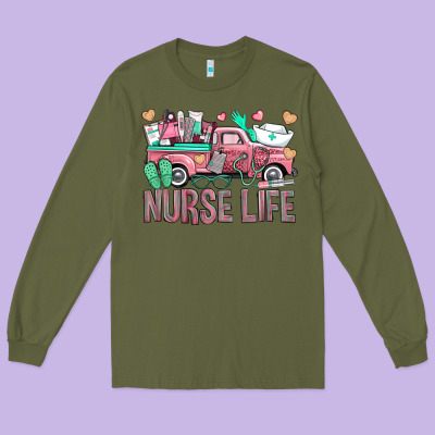 Nurse Life Truck Long Sleeve Tee Designed By Bundleandbundleshop