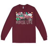 Burgundy Nurse Life Truck Long Sleeve Tee - BundleAndBundleShop
