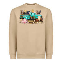 Mushroom Farm Animals Truck Heavyweight Sweatshirt - BundleAndBundleShop