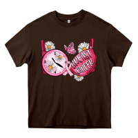 Chocolate Brown Hour Breast Cancer Bra Heavy Core Tee - Artiststas