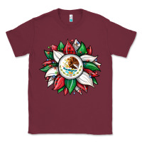 Burgundy Christmas sunflower Mexican flag Classic Tee - JahusDesignShop
