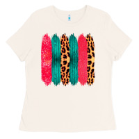 Bone Colored Leopard and Wood Patterned Western Brush Strokes Ladies Tee - Bettercallsaul