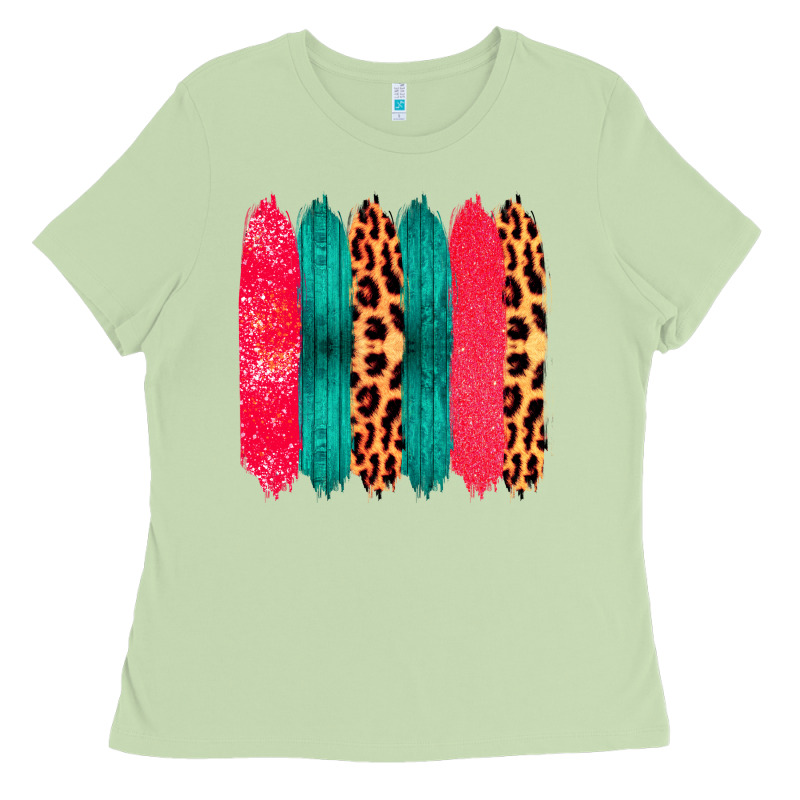 Colored Leopard And Wood Patterned Western Brush Strokes Ladies Tee by Bettercallsaul | Teevron