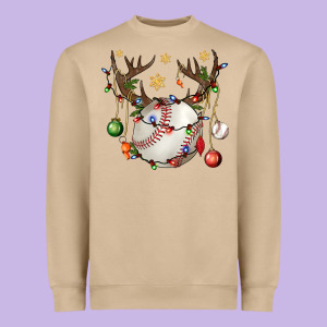 Baseball Horn Christmas Heavyweight Sweatshirt Designed By Bundleandbundleshop
