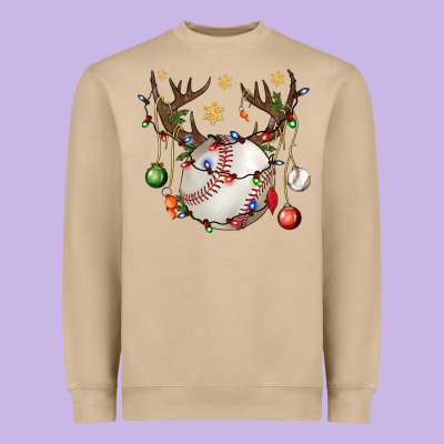 Baseball Horn Christmas Heavyweight Sweatshirt Designed By Bundleandbundleshop