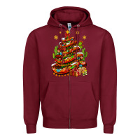 Burgundy Christmas Feliz Navidad sombrero tree Zipper Hoodie - NancyCooperArtShop