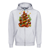 Heather Grey Christmas Feliz Navidad sombrero tree Zipper Hoodie - NancyCooperArtShop
