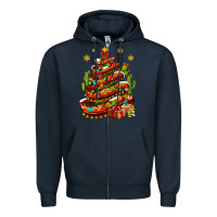 Navy Christmas Feliz Navidad sombrero tree Zipper Hoodie - NancyCooperArtShop