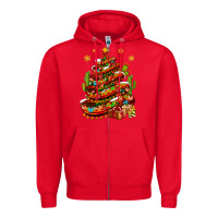 Red Christmas Feliz Navidad sombrero tree Zipper Hoodie - NancyCooperArtShop