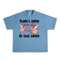 Pebble Blue there's some cupid's in this house Urban Heavy Tee - MaliasSmallBusiness