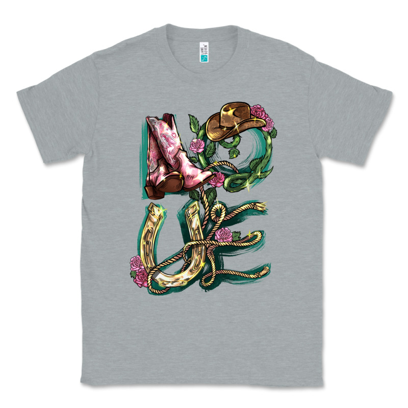 Love Boots Horseshoe Cowboy Classic Tee by NancyCooperArtShop | Teevron