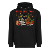 Black merry christmas Heavyweight Hoodie - CowGirlArtShop