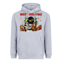 Heather Grey merry christmas Heavyweight Hoodie - CowGirlArtShop