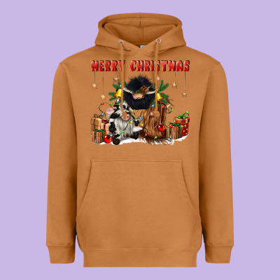 Merry Christmas Heavyweight Hoodie Designed By Cowgirlartshop