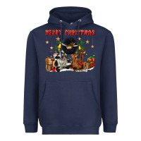 Navy merry christmas Heavyweight Hoodie - CowGirlArtShop