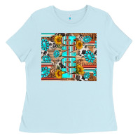 Baby Blue western nana Ladies Tee - RanaPortraitStore