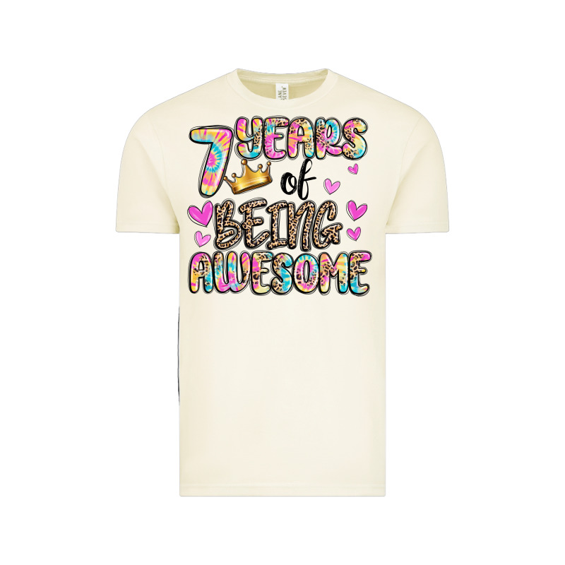 7 Years Of Being Awesome Vintage Tee by MaliasSmallBusiness | Teevron