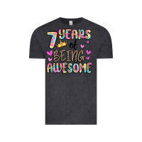 Vintage Black 7 years of being awesome Vintage Tee - MaliasSmallBusiness
