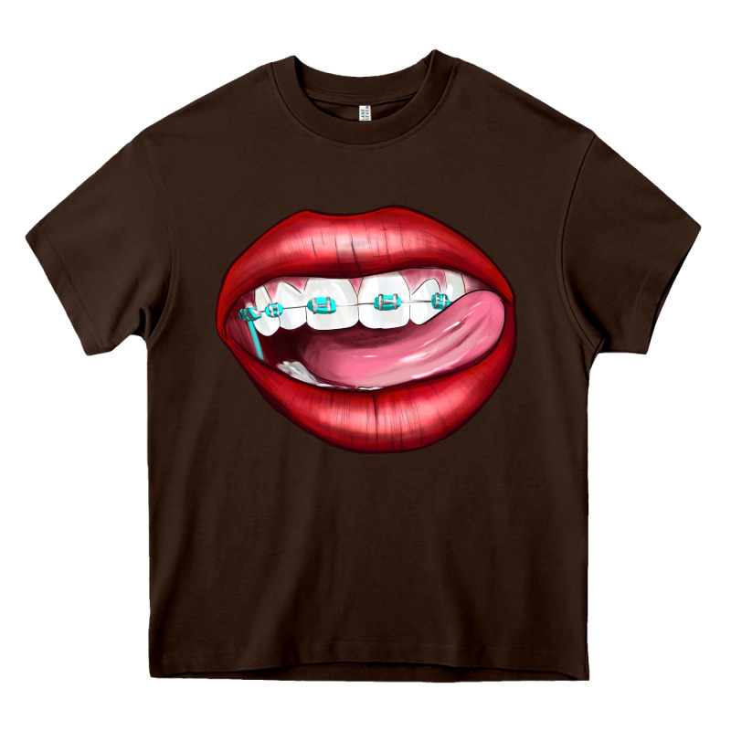 Lips Dental Braces Heavy Core Tee by Artiststas | Teevron