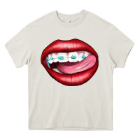 Cream Lips Dental Braces Heavy Core Tee - Artiststas