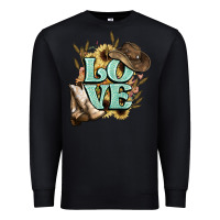Black Love boots hat western Cowboy Premium Sweatshirt - HowdyJamesFarm