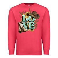 Cardinal Love boots hat western Cowboy Premium Sweatshirt - HowdyJamesFarm