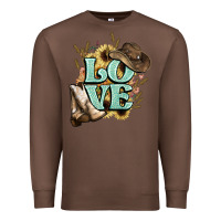 Chestnut Love boots hat western Cowboy Premium Sweatshirt - HowdyJamesFarm