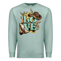 Seafoam Love boots hat western Cowboy Premium Sweatshirt - HowdyJamesFarm